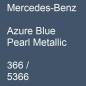 Preview: Mercedes-Benz, Azure Blue Pearl Metallic, 366 / 5366.